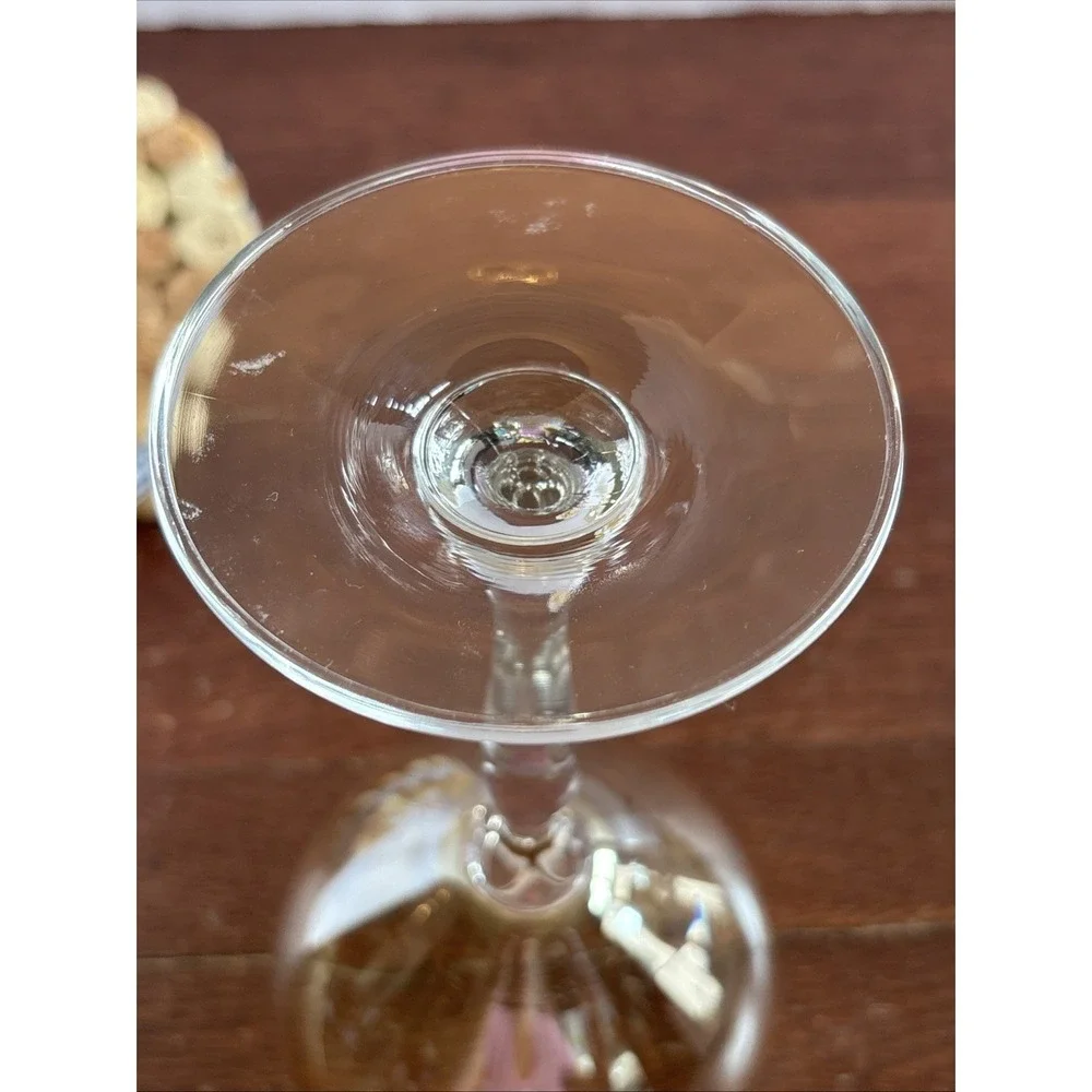 Pier 1 Amber Golden Large Balloon Wine Glasses Clear Stem Set Of 2 8.5